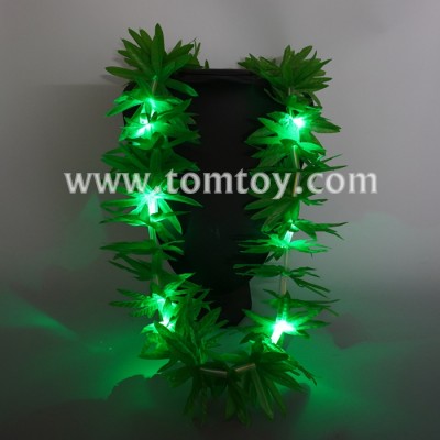 St Patrick's Light up Artificial Green Leaf Garland with lights for home decoration