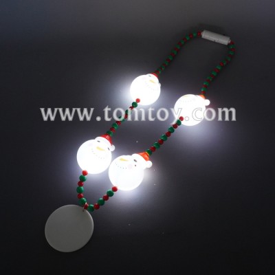 Tomtoy Snowmen LED Light Up Beads Necklace for Christmas