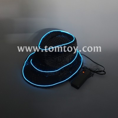 EL Wire Light Up Fedora Disco Top Hat