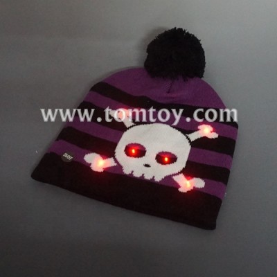 Halloween LED Light Up Knitted Hat with Skeleton Pantern