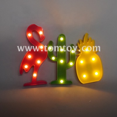 hot selling led night light flamingo cactus pineapple crown rainbow marquee table lamp