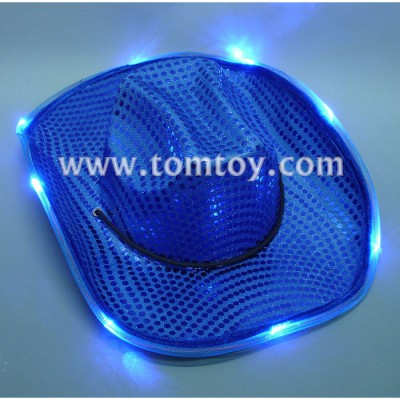 Super Bright LED Light Up Flash Happy New Year Cowboy Hat